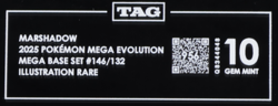 2025 Pokemon Mega Base Set 146/132 Marshadow Illustration Rare TAG 10 (956) - Image 3