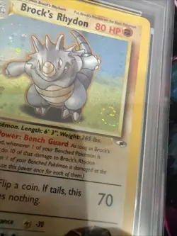 2000 Pokemon Gym Heroes Brock's Rhydon Holo W/ SWIRL 2/132 NM-MT PSA 5 - Image 3