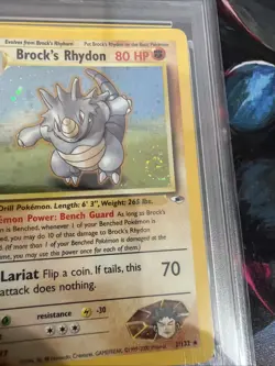 2000 Pokemon Gym Heroes Brock's Rhydon Holo W/ SWIRL 2/132 NM-MT PSA 5 - Image 4