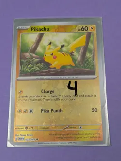 Pikachu - 025/165 - Promo Reverse Holo Scarlet & Violet Promos - Pokemon - NM - Image 3