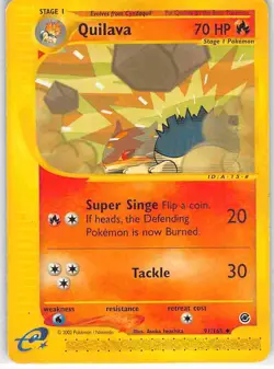 Quilava 91/165 Uncommon Expedition Base Set Pokemon MP - Image 1