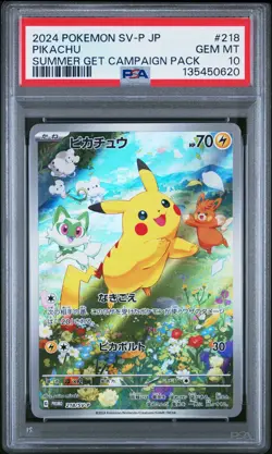 2024 POKEMON JPN SV-P PROMO #218 PIKACHU PSA 10 - Image 1