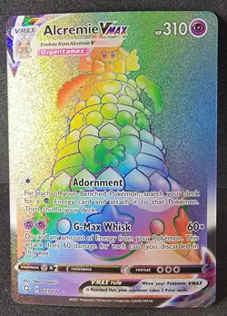 Pokemon Pokemon TCG Alcremie VMAX Secret Rare 073/072 Shining Fates Rainbow NM - Image 1