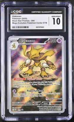 ALAKAZAM Pokemon Center Mega Evolution Promo #009 CGC 10 Pokemon - Image 1