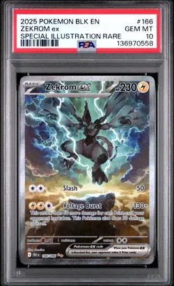 2025 POKEMON BLK EN-BLACK BOLT SPECIAL ILLUSTRATION RARE #166 ZEKROM EX PSA 10 - Image 1