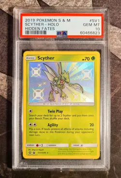 2019 Pokemon Sun & Moon Hidden Fates Scyther Shiny Vault Rare #SV1 PSA 10 - Image 1