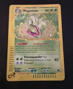 2002 Pokemon TCG Meganium 18/165 Expedition Holofoil Rare LP-MP Light-Mod Play - Image 1