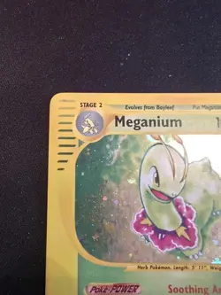 2002 Pokemon TCG Meganium 18/165 Expedition Holofoil Rare LP-MP Light-Mod Play - Image 2