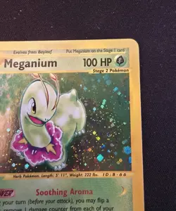 2002 Pokemon TCG Meganium 18/165 Expedition Holofoil Rare LP-MP Light-Mod Play - Image 3