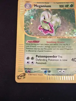2002 Pokemon TCG Meganium 18/165 Expedition Holofoil Rare LP-MP Light-Mod Play - Image 5