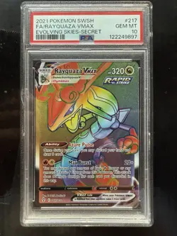 Pokemon Rayquaza VMAX Rainbow 217/203 Evolving Skies PSA 10 Gem Mint - Image 1