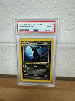 Holo Swirl Umbreon 13/75 Neo Discovery PSA 8 New Cert - Mint- Pokemon TCG WoTC - Image 2