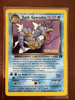 Pokemon TCG - Dark Gyarados 8/82 Pre-Release Holo Rare - WOTC Promos - MP+ - Image 2