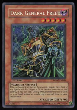 Dark General Freed LODT-EN083 Secret Rare 1st Edition Yu-Gi-Oh - Image 1