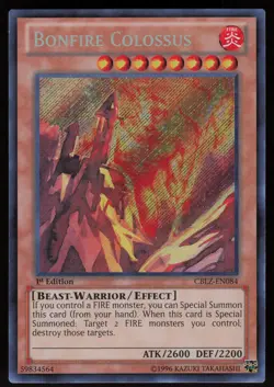 Bonfire Colossus CBLZ-EN084 Secret Rare Cosmo Blazer 1st Edition Yu-Gi-Oh - Image 1