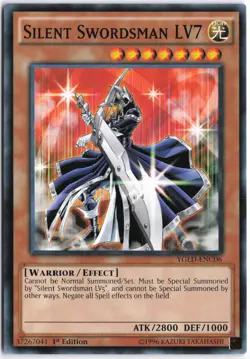 Yugioh - Silent Swordsman LV7 YGLD-ENC06 1st Edition - King of Games: Yugi's Leg - Image 1