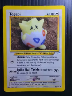 Togepi 56/105 Neo Destiny (2001) Yuka Morii Art Card Vintage WOTC Pokemon TCG - Image 1