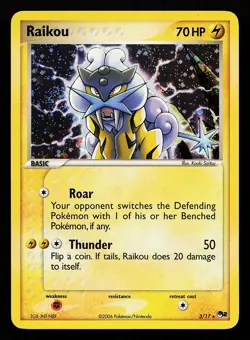 Raikou 3/17 Holo SWIRL POP Series 2 Pokemon Card - Image 1