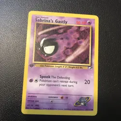 Sabrina's Gastly 093/132 Gym Heroes First Edition Pokemon Card Mint/NM - Image 1