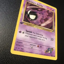 Sabrina's Gastly 093/132 Gym Heroes First Edition Pokemon Card Mint/NM - Image 2