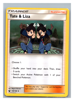 2018 Pokemon Celestial Storm Trainer/Energy Card Tate & Liza 148/168 - Image 1