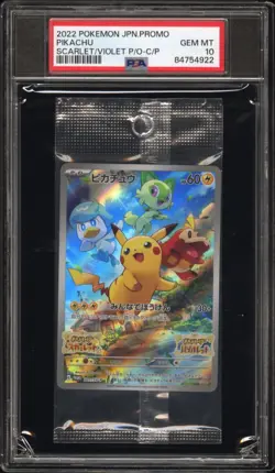 2022 Pokemon Pikachu 001/SVP Scarlet & Violet Promo Card Pack PSA 10 - LOW POP! - Image 1
