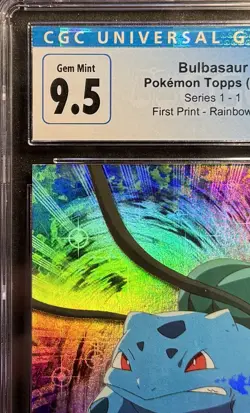 1999 Topps Pokemon Bulbasaur Rainbow Foil - CGC 9.5 Blue Label - 1/1 FOIL ERROR - Image 2