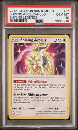 Pokemon 2017 Shining Arceus 57/73 Shining Legends Shiny Holo Rare PSA 10 - Image 3