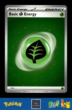 2023 Pokemon SVIen 151 Cosmos Holo 001 Basic Grass Energy 4 SWIRLS - Image 1