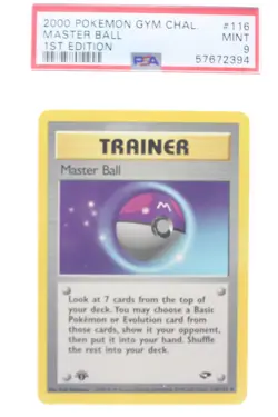 PSA 9 MINT 2000 Pokemon Gym Challenge #116 Master Ball 1st Edition !!! - Image 1