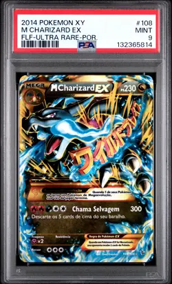 2014 POKEMON XY FLASHFIRE ULTRA RARE-PORTUGUESE #108 M CHARIZARD EX PSA 9 - Image 1