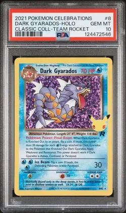 2021 POKEMON CELEBRATIONS CLASSIC COLLECTION #8 DARK GYARADOS-HOLO PSA 10 - Image 1