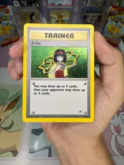 2000 Pokemon Erika 016/132 Rare *SWIRL* Holo Trainer Gym Heroes WOTC Vintage NM! - Image 1