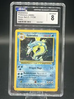 Pokemon Gyarados Base Set 2 Holo Rare #7 CGC 8NM/Mint - Image 1