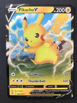 Pikachu V 086/264 SWSH Fusion Strike ULTRA RARE HOLO Pokemon Card Near Mint - Image 1