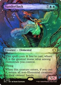 Sunderflock Foil Showcase Lorwyn Eclipsed NM MTG - Image 1