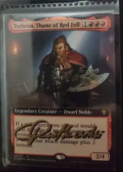 MTG FOIL TORBRAN, THANE OF RED FELL SHADOW SIGNED BY ARTIST Extended Art - Image 1