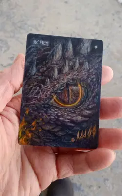 MtG Sol Ring Full Magic Altered Hand Painted Art Original Alter Dragon - Image 1