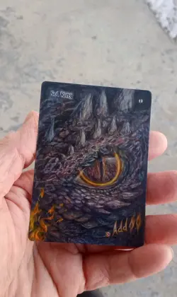 MtG Sol Ring Full Magic Altered Hand Painted Art Original Alter Dragon - Image 2
