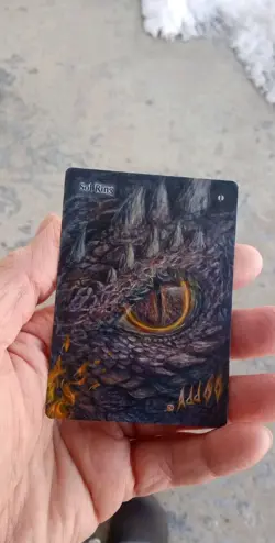 MtG Sol Ring Full Magic Altered Hand Painted Art Original Alter Dragon - Image 3