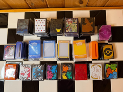 Pokemon TCG Lot of Card Sleeves ETB Exclusives Magnetic Card Display Stands - Image 1