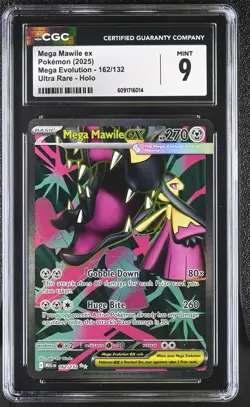 2025 POKEMON MEG EN-MEGA EVOLUTION ULTRA RARE #162 MEGA MAWILE EX CGC 9 - Image 1