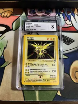2000 Pokemon Base Set 2 Zapdos Holo CGC 8 - Image 1
