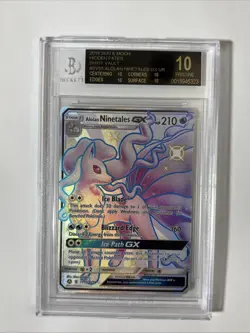 Pokemon 2019 Hidden Fates Alolan Ninetales Gx Black Label Bgs 10 !! - Image 1
