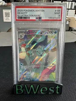 PSA 9 Dewott White Flare Illustration Rare #106 Pokemon WHT EN 106/086 2025 - Image 1