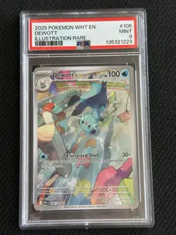 PSA 9 Dewott White Flare Illustration Rare #106 Pokemon WHT EN 106/086 2025 - Image 2