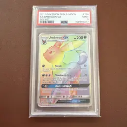 Pokemon TCG Umbreon GX 154/149 Sun Moon Base Set 2017 Secret Rainbow PSA 9 - Image 1