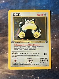 1999 POKEMON SNORLAX 1ST EDITION JUNGLE HOLO RARE 11/64 NM- - Image 1