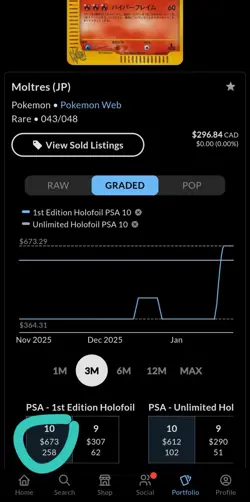 SWIRL Moltres Pokemon 2001 Holo Web Series 1st ED Japanese 043/048 PSA 10 - Image 4