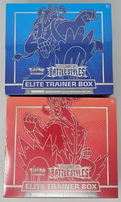 POKEMON BATTLE STYLES ETB PAIR RED & BLUE FACTORY SEALED ELITE TRAINER BOX - Image 1